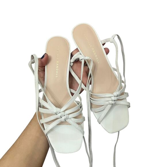 Loeffler Randall Libby Strappy Sandals White Tied Ankle Heels
